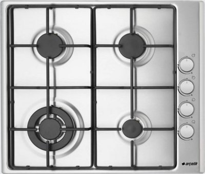 Arçelik STO 814 DG 4 Gözlü Metal Wok Gözlü Doğalgazlı Set Üstü Inox Ocak