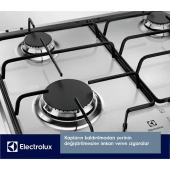 Electrolux KGS6424SX Paslanmaz Çelik 4 Gözlü Doğalgazlı Ankastre Inox Ocak