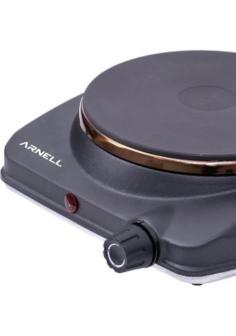 Arnell AR865 Emaye 1 Gözlü Elektrikli Set Üstü Siyah Ocak