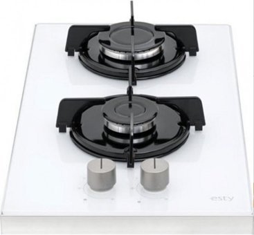 Esty SCO5421W01 Beyaz Cam 2 Gözlü Doğalgazlı Set Üstü Ocak