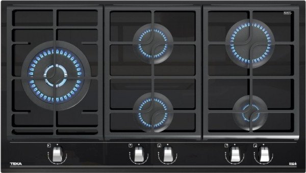 Teka GZC 95320 XBN Wok Gözlü Siyah Cam 5 Gözlü Doğalgazlı Ankastre Ocak