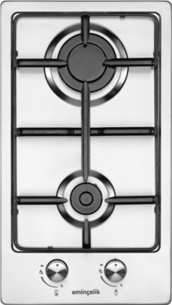 Eminçelik EC-AH 4120 X30 NG Inox 2 Gözlü Doğalgazlı Ankastre Inox Ocak