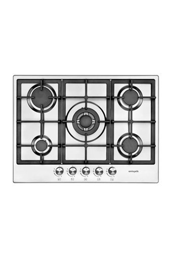 Eminçelik EC-AH 2250 BW X70 5 Gözlü Paslanmaz Çelik Wok Gözlü Doğalgazlı Ankastre Inox Ocak