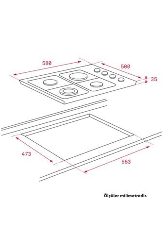 Teka HLX 60 4G AI AL Paslanmaz Çelik 4 Gözlü Doğalgazlı Ankastre Inox Ocak