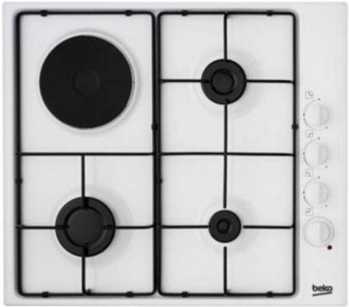 Beko HTZM 64120 SW Metal 4 Gözlü Gazlı ve Elektrikli Set Üstü Beyaz Ocak