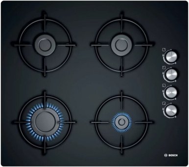 Bosch POP6C6O10L Siyah Cam 4 Gözlü Doğalgazlı Ankastre Ocak