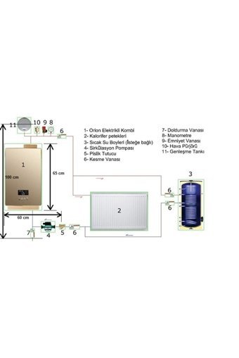 Orion 10 Kw Hermetik Yoğuşmalı Elektrikli Kombi