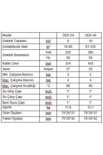 Orion 10 Kw Hermetik Yoğuşmalı Elektrikli Kombi