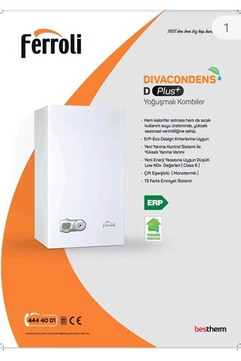 Ferroli Divacondense Plus 24 Kw Hermetik Yoğuşmalı Doğalgazlı Kombi