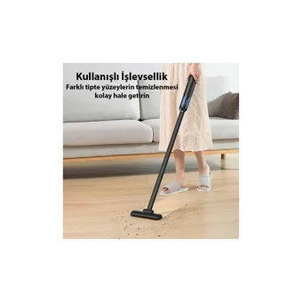 Ason H5 Kuru Hepa Filtreli Kablosuz Şarjlı Siyah Dikey Süpürge