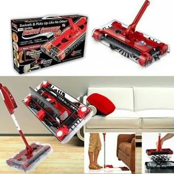 Swivel Sweeper Sweeper G6 Kuru Kablosuz Şarjlı Kırmızı Dikey Süpürge