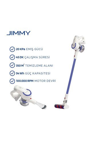 Jimmy Jv53 Kuru Kablosuz Şarjlı Mavi Dikey Süpürge