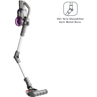 Homend Dustrider 1260H Kuru 500 W Kablosuz Şarjlı Gri Dikey Süpürge