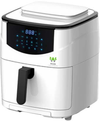 Wiami Buharlı Airfryer 7 lt Tek Hazneli Yağsız Sıcak Hava Fritözü Beyaz