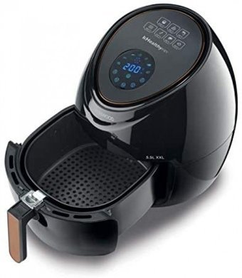 Kenwood HFP50.000BK XXL Airfryer 5.5 lt Tek Hazneli Led Ekranlı Yağsız Sıcak Hava Fritözü Siyah