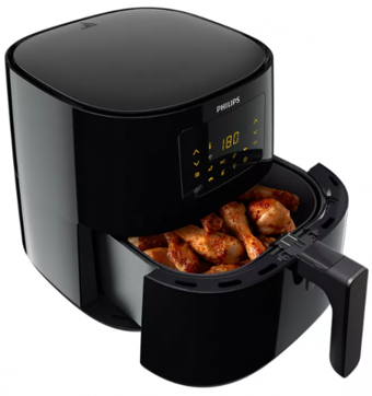Philips 5000 Series Connected HD9280/90 Airfryer 6.2 lt Tek Hazneli Izgara Yapan Led Ekranlı Sıcak Hava Fritözü Siyah