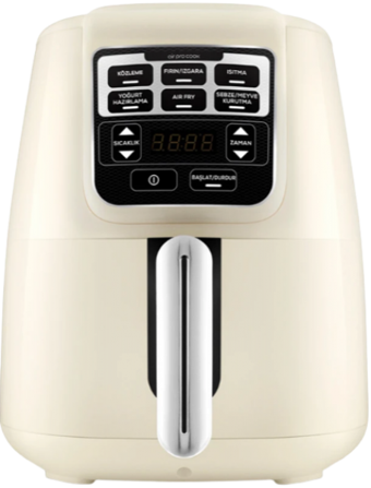 Karaca Air Pro Cook Köz XL Starlight (153.03.08.4472) Airfryer 4 lt Tek Hazneli Izgara Yapan Yağsız Sıcak Hava Fritözü Beyaz
