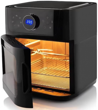 Schafer Fit Oven (2S202-25009-SIY001) Airfryer 12 lt Tek Hazneli Izgara Yapan Led Ekranlı Yağsız Sıcak Hava Fritözü Siyah