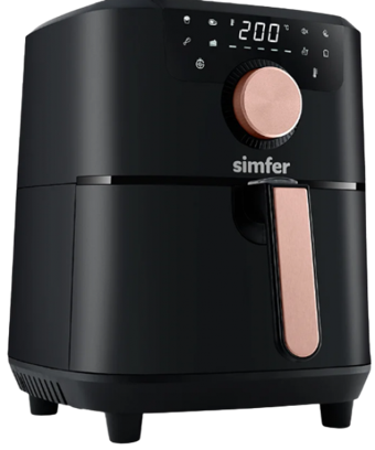 Simfer SK-6702 Smart Airfryer 5 lt Tek Hazneli Yağsız Sıcak Hava Fritözü Siyah