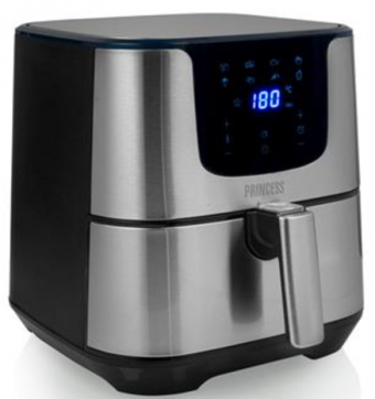 Princess 182060 Airfryer 5.5 lt Tek Hazneli Yağsız Sıcak Hava Fritözü Gümüş
