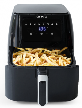 Onvo OVFRY02 Airfryer 8 lt Tek Hazneli Yağsız Sıcak Hava Fritözü Siyah