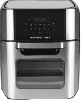 Gourmet Maxx Dijital XXL Airfryer 12 lt Tek Hazneli Izgara Yapan Led Ekranlı Yağsız Sıcak Hava Fritözü Gümüş