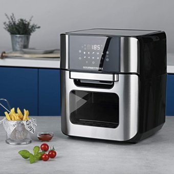 Gourmet Maxx Dijital XXL Airfryer 12 lt Tek Hazneli Izgara Yapan Led Ekranlı Yağsız Sıcak Hava Fritözü Gümüş