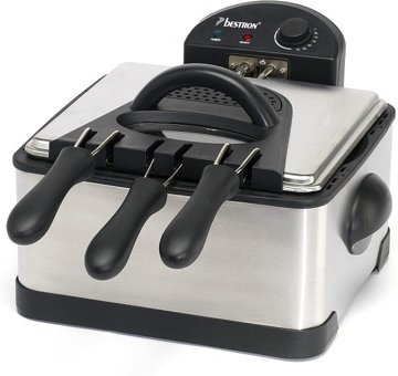 Bestron DF402B 4 lt Üç Hazneli Yağlı Fritöz Gümüş