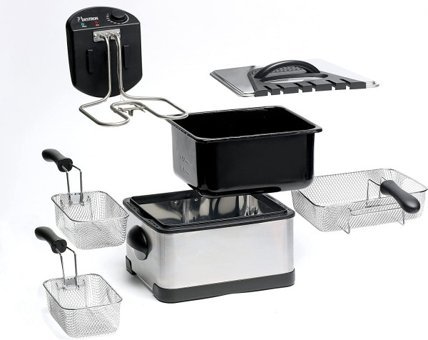Bestron DF402B 4 lt Üç Hazneli Yağlı Fritöz Gümüş