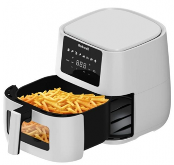Robx Robwell AS27 Airfryer 6 lt Tek Hazneli Izgara Yapan Yağsız Sıcak Hava Fritözü Beyaz