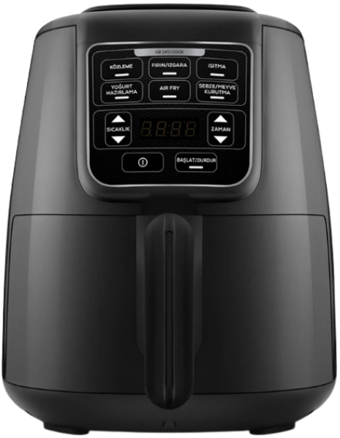 Karaca Air Pro Cook Köz XL Black Shine (153.03.08.4469) Airfryer 4 lt Tek Hazneli Yağsız Sıcak Hava Fritözü Siyah