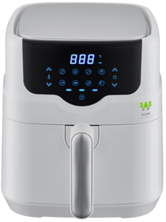 Wiami Airfryer 4.5 lt Tek Hazneli Led Ekranlı Yağsız Sıcak Hava Fritözü Beyaz