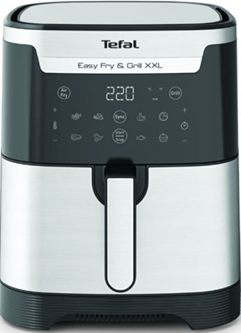 Tefal EY801D15 Airfryer 6.5 lt Tek Hazneli Izgara Yapan Led Ekranlı Yağsız Sıcak Hava Fritözü Gümüş