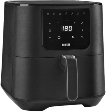 N8werk 05050 Airfryer 5.5 lt Tek Hazneli Izgara Yapan Led Ekranlı Yağsız Sıcak Hava Fritözü Siyah