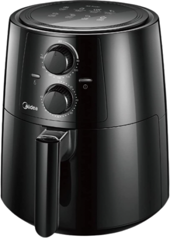 Midea MF-TN35A2 Airfryer 3.5 lt Tek Hazneli Izgara Yapan Yağsız Sıcak Hava Fritözü Siyah