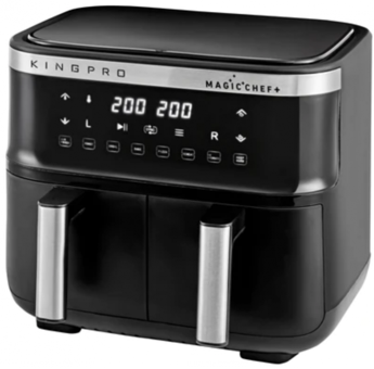 King Magic Chef Plus KYF32 Airfryer 8 lt İki Hazneli Yağsız Sıcak Hava Fritözü Siyah