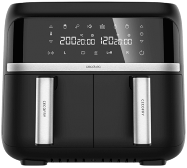 Cecotec Advance Double (04338) Airfryer 9 lt İki Hazneli Sıcak Hava Fritözü Siyah