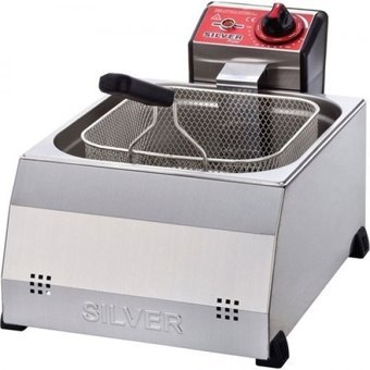 Silver 8 lt Tek Hazneli Yağlı Fritöz Gümüş