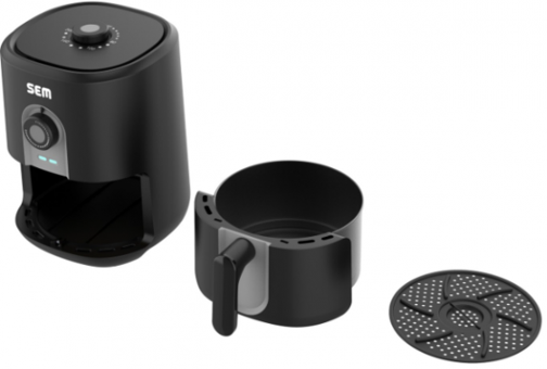 Sem Midocook SC305 Airfryer 3.5 lt Tek Hazneli Izgara Yapan Led Ekranlı Yağsız Sıcak Hava Fritözü Siyah