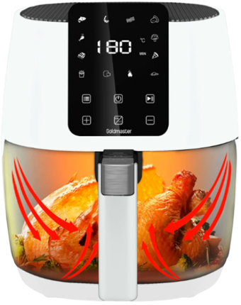 Goldmaster Cenova GM-7491 Airfryer 4.5 lt Tek Hazneli Yağsız Sıcak Hava Fritözü Beyaz
