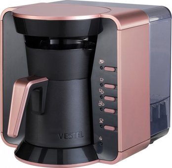 Vestel Sade Tek Hazneli Otomatik 1300 ml Su Hazneli 4 Fincan Akıllı 600 W Rosegold Türk Kahvesi Makinesi