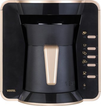 Vestel Sade Tek Hazneli Otomatik 1300 ml Su Hazneli 4 Fincan Akıllı 600 W Gold Türk Kahvesi Makinesi