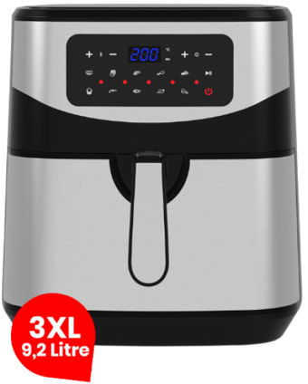 Goldmaster Grandchef GM-7497 Airfryer 9.2 lt Tek Hazneli Yağsız Sıcak Hava Fritözü Inox