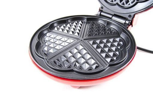 Premier PWM 215 Çiçek Tekli Tek Yönlü 1200 W Kırmızı Waffle Makinesi