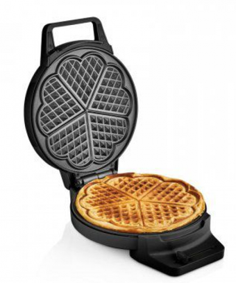 Schafer Waffeln Çiçek Tekli Tek Yönlü 1000 W Siyah Waffle Makinesi