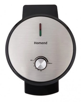 Homend Waffling 1350H Yuvarlak Tekli Tek Yönlü 1000 W Siyah Waffle Makinesi