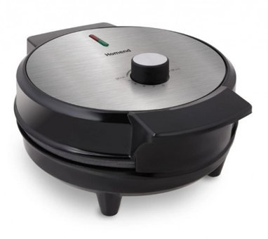 Homend Waffling 1350H Yuvarlak Tekli Tek Yönlü 1000 W Siyah Waffle Makinesi