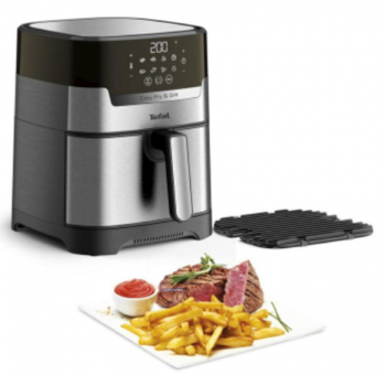 Tefal Easy Fry & Grill Precision (EY505D15) Airfryer 4.2 lt Tek Hazneli Izgara Yapan Led Ekranlı Yağsız Sıcak Hava Fritözü Inox