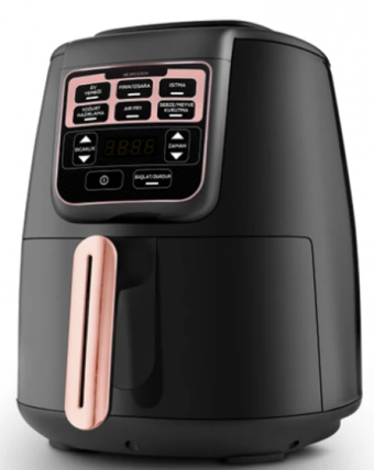 Karaca Air Pro Cook XL 2 in 1 Konuşan (153.03.06.7773) Airfryer 4 lt Tek Hazneli Izgara Yapan Sıcak Hava Fritözü Rosegold