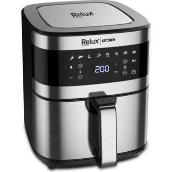 Relux RAF6500 Airfryer 6.5 lt Tek Hazneli Led Ekranlı Yağsız Sıcak Hava Fritözü Gümüş